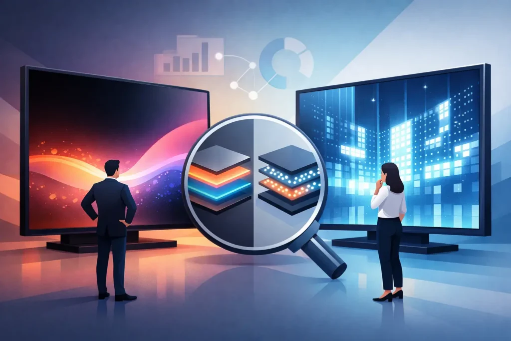 OLED מול LED: מה נכון לפרויקט תצוגה מקצועי?